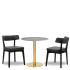 Nico Iron Grey Side Chair x2 With 700mm Round Tundra Ceramic Marble Table