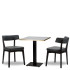 Nico Iron Grey Side Chair x2 With 700mm Square White Carrara Gold ABS Table