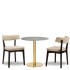 Nico Ivory Side Chair x2 With 700mm Round Tundra Ceramic Marble Table