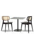 Gordona Rattan Side Chair x2 With 700mm Square Tundra Ceramic Gold ABS Table