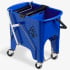 Flat Mop Wringer Double Bucket Mopping System Blue