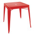 Bolero Bistro Square Steel Table Red 660mm