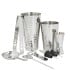 BarCraft Stainless Steel Boston Cocktail Set Hammered Finish 8 Pieces