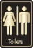 Gold On Black Door Sign - Toilets 126x83