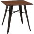 Artisano French Bistro Table Matt Black/Walnut 700mm