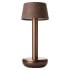 Churchill Humble Two Table Light Bronze with Brown Linen Shade