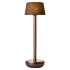 Churchill Humble Air Table Light Bronze with Brown Linen Shade