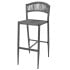 Bolero Eden PE Twist Rattan Outdoor Bar Stool Charcoal (Pack of 2)