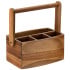 Acacia Straight Sided 4 Compartment Table Caddy (Pack of 2)
