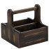 Small Black Acacia Wood Table Caddy (Pack of 2)