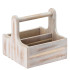 Small White Acacia Wood Table Caddy (Pack of 2)