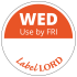 Day Dot Round Label Wed Use By Fri (Roll of 500)