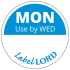Day Dot Round Label Mon Use By Wed