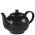 Genware Porcelain Black Teapot 450ml/15.75oz (Pack of 6)