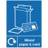 Mixed Paper & Card Recycling Label Vinyl 150 x 200mm