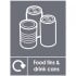  Food Tins & Drink Cans Recycling Label Vinyl 150 x 200mm