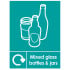 Mixed Glass Bottles & Jars Recycling Label Vinyl 150 x 200mm