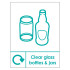 Clear Glass Bottles & Jars Recycling Label Vinyl 150 x 200mm