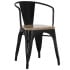 Bolero Bistro Curve Armchairs with Wooden Seat Pad Black (Pack of 4)