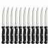Steak Knives Stainless Steel Polywood Black Handle (Pack of 12)