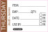 Food Rotation Label Item/Date/Use By - Thursday (Pack of 500)