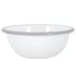 Enamel Bowl White with Grey Rim 16cm/6.25" (Pack of 6)