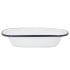 Enamel Pie Dish White with Navy 20cm (Pack of 6)