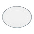 Enamel Serving Platter White with Blue Rim 30 x 22cm