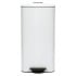 Kitchen Pedal Bin Square Stainless Steel White 30 Litre 