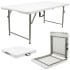 Folding Trestle Table Height Adjustable White 1200mm 