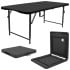 Folding Trestle Table Height Adjustable Black 1200mm