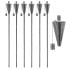 Outdoor Fire Torches Triangle Silver (Pack of 6)