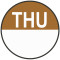 Day Food Rotation Labels Round 20mm Thursday (Roll of 1000)