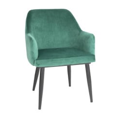 Bolero Lia Velvet Effect Chairs Dark Green (Pack of 2)