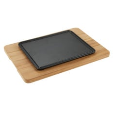 Tramontina Cast Iron Rectangular Sizzler Set 35 x 25.5 x 1.8cm