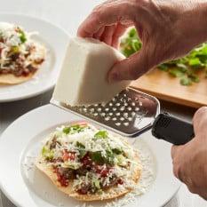 Stainless Steel Coarse Grater with Black PerfectGrip Handle