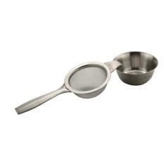 Tea Strainer Single Arm with Drip Bowl