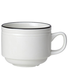 Steelite Bead Black Band Stacking Cup 200ml/7oz (Pack of 12)