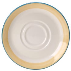 Steelite Rio Yellow Double Well Saucer 14.5cm/6" (Pack of 36)