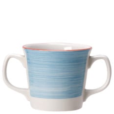 Steelite Rio Blue Double Handled Mug 285ml/10oz (Pack of 12)