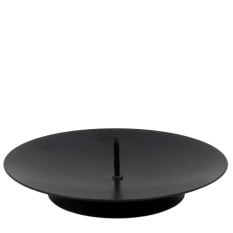 Pillar Candle Holder Black Metal Plate