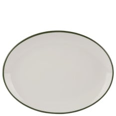 Modest Green Oval Plate 36cm/14" (Pack of 6)