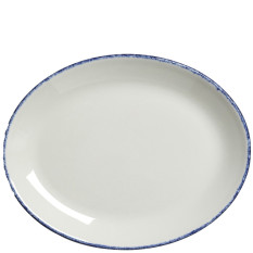 Steelite Blue Dapple Oval Coupe Plate 20cm/8" (Pack of 24)