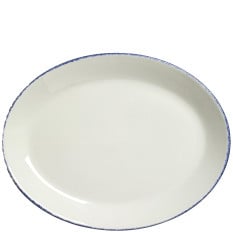 Steelite Blue Dapple Oval Coupe Plate 28cm/11" (Pack of 12)