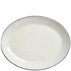 Steelite Blue Dapple Oval Coupe Plate 30.5cm/12" (Pack of 12)