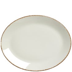 Steelite Brown Dapple Oval Coupe Plate 34cm/13.5" (Pack of 12)