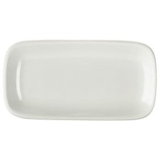 Genware Porcelain Rectangular Rounded Edge Plate 19.5 x 10cm