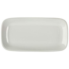 Genware Porcelain Rectangular Rounded Edge Plate 29.5 x 15cm