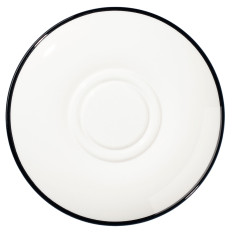 Modest Black Double Well Saucer 16cm/6.25"