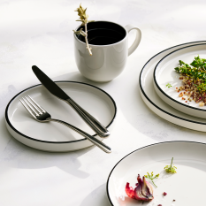 Steelite Asteria Walled Plate Black Rim 16.5cm/6.5" (Pack of 12)